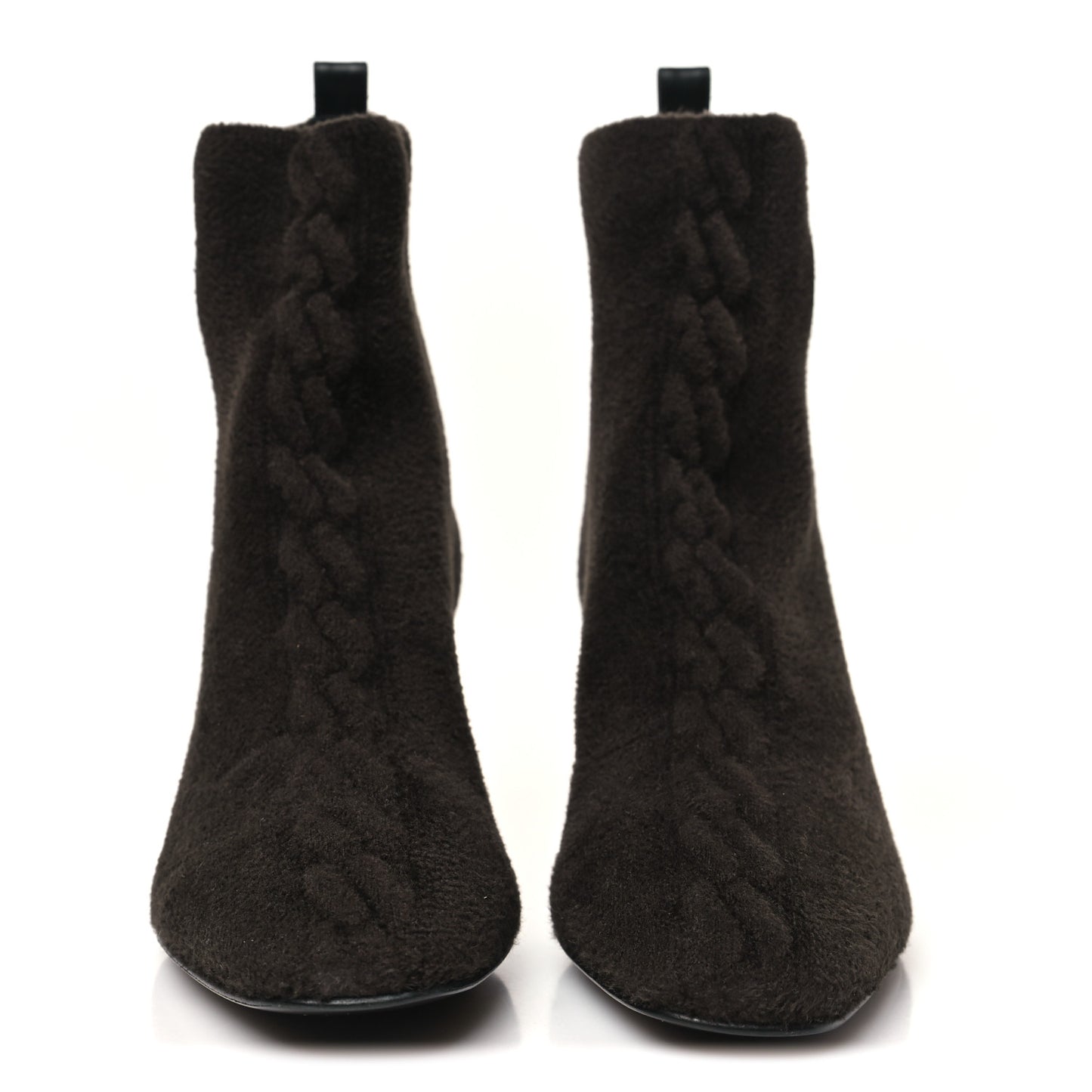 Knit Calfskin Volver 60 Ankle Boots 38 Brown