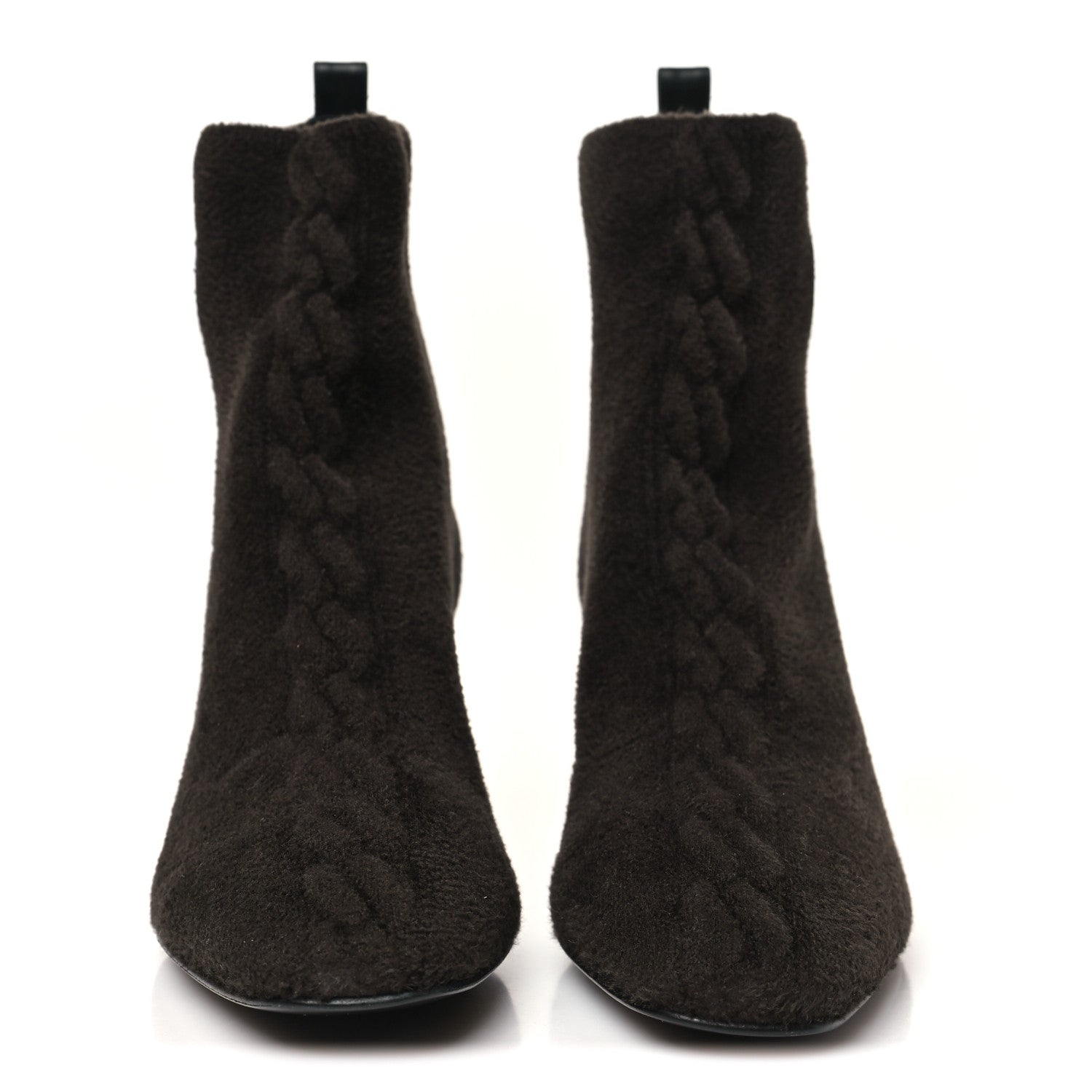 Hermes Knit Calfskin Volver 60 Ankle Boots 38 Brown 3 of 8