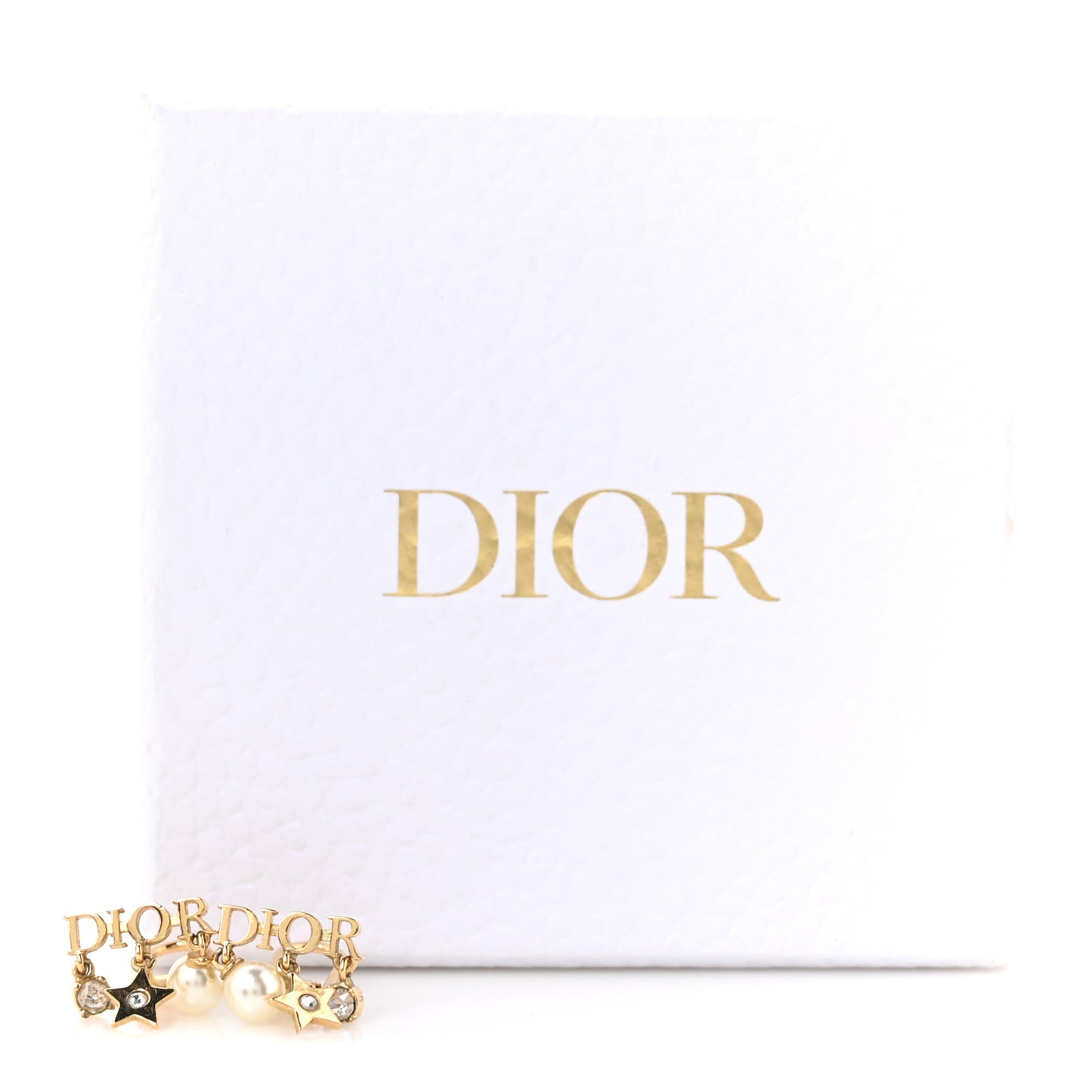 Pearl Crystal Dio(r)evolution Star Clip On Earrings Gold