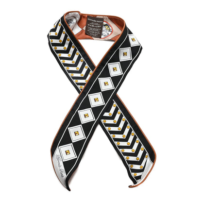 Hermes Silk Colliers et Chiens Twilly Black Caramel White 1 of 3