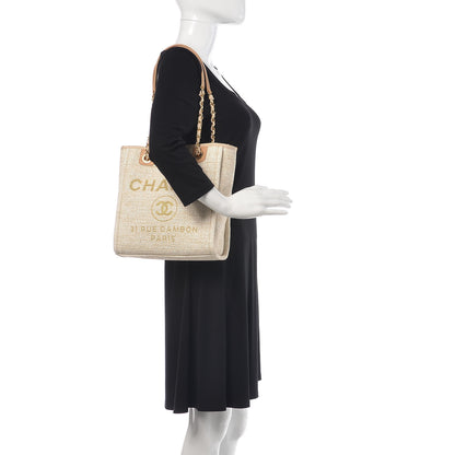 Chanel Canvas Mini Deauville Tote Ivory 2 of 10