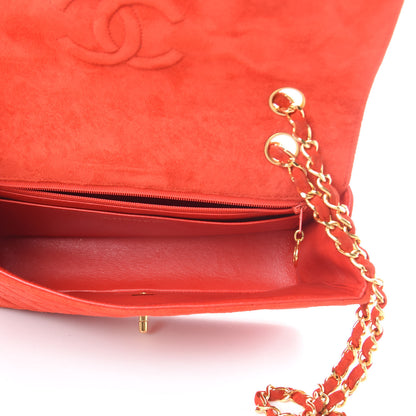 Chanel Suede Quilted Medium Single Flap Red 5 of 13