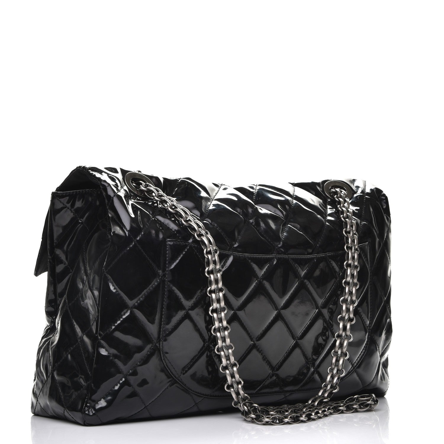 Chanel Vinyl Quilted XXL Reissue Flap Black 4 of 10