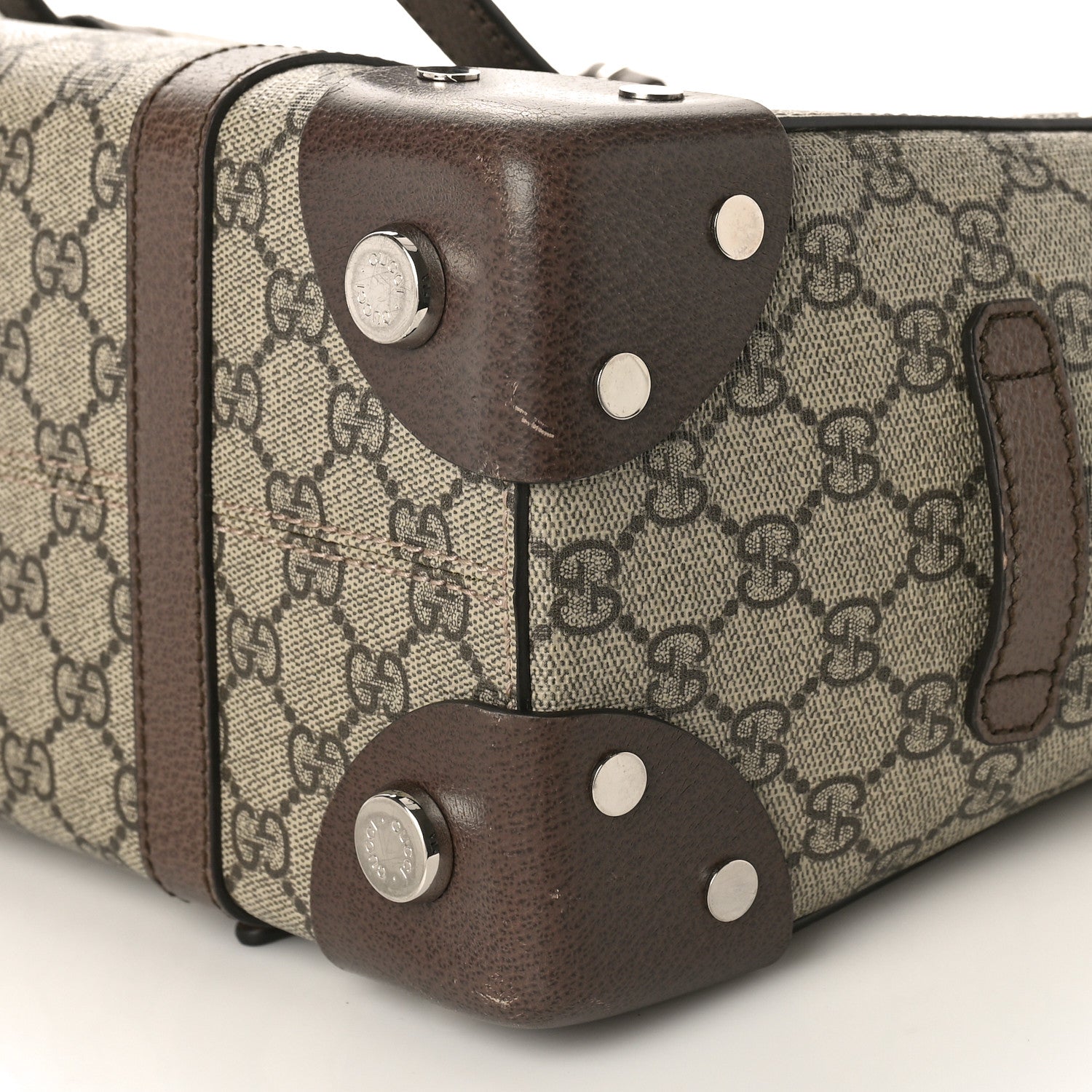 Gucci GG Supreme Monogram Textured Dollar Calfskin Small Detail Tote Beige Ebony New Acero 10 of 15