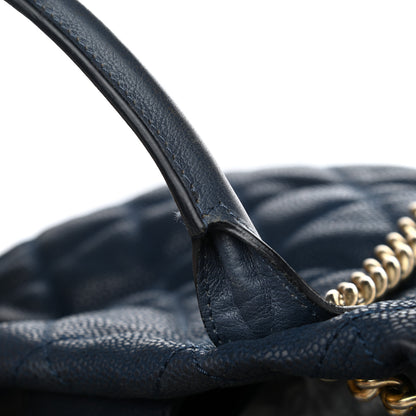Chanel Iridescent Caviar Quilted Globe Trotter Shopping Tote Navy Blue 15 of 25