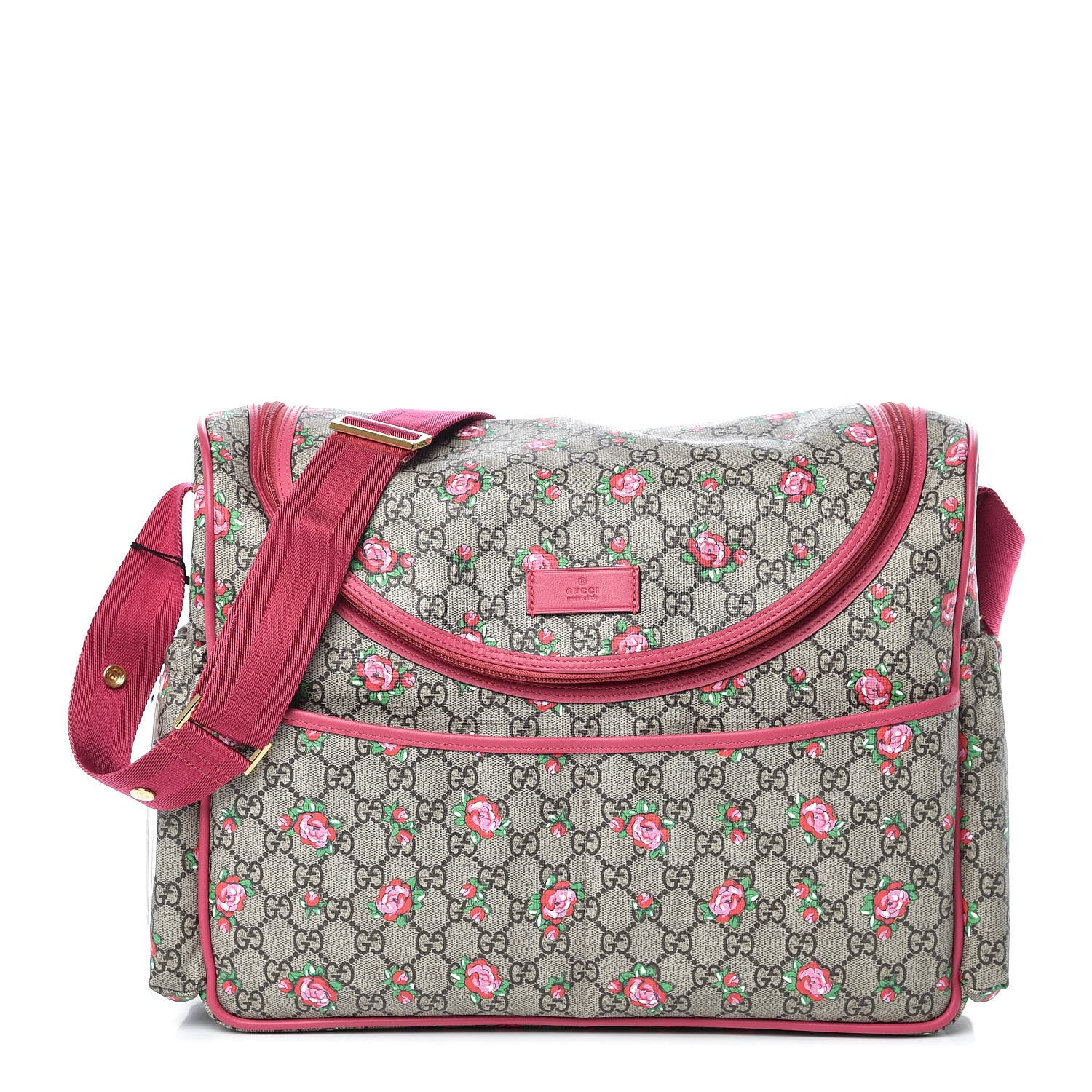 Gucci GG Supreme Monogram Rose Bud Diaper Bag Pink 1 of 10