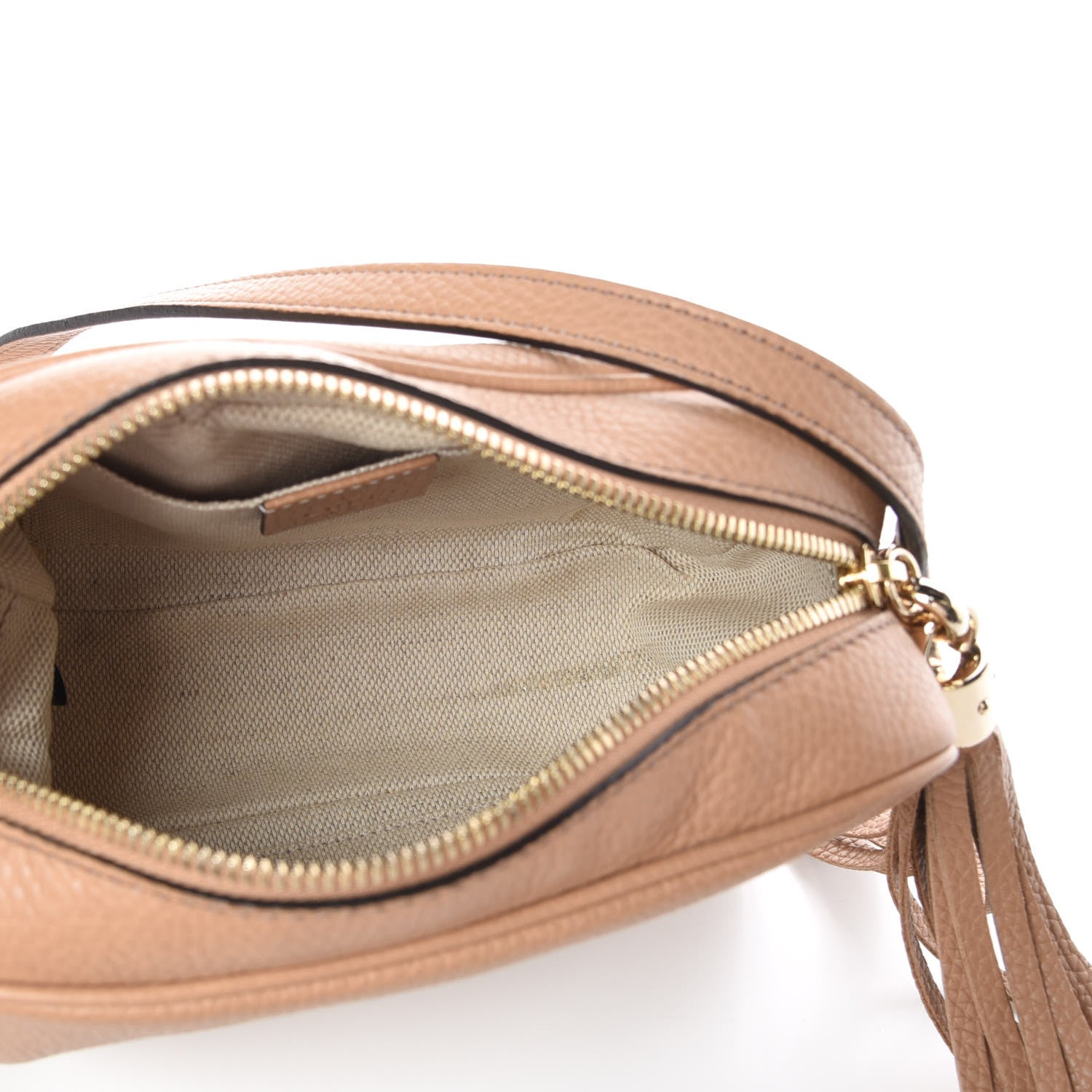 Gucci Pebbled Calfskin Small Soho Disco Bag Camelia 5 of 10