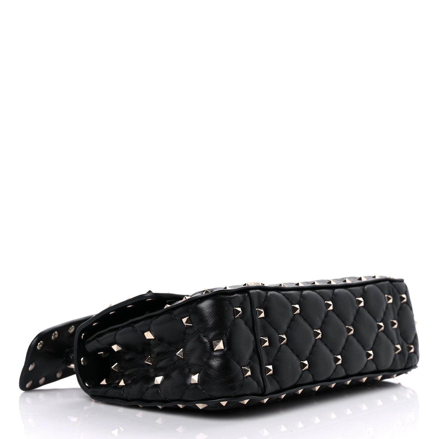 Valentino Garavani Lambskin Small Rockstud Spike Shoulder Bag Black 4 of 8