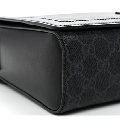 Gucci GG Supreme Monogram Appia Calfskin Web Crossbody Bag Black Grey 9 of 12