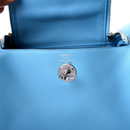 Hermes Swift Mini Lindy 20 Bleu Du Nord 7 of 9