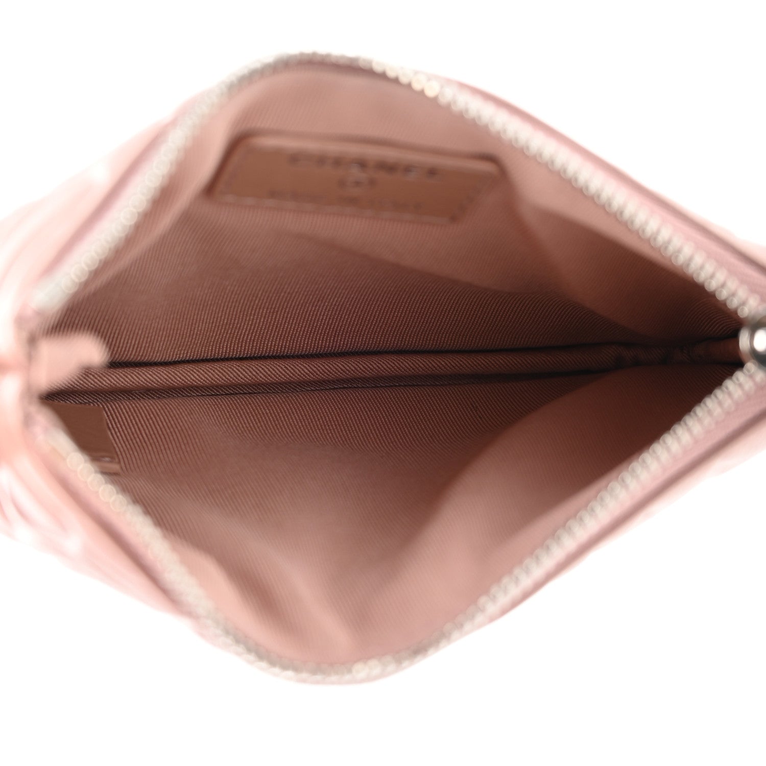 Chanel Goatskin Camellia Embossed Cosmetic Pouch Light Pink 6 of 8