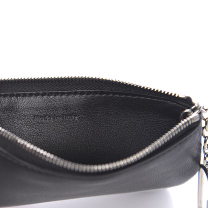 Celine Laminated Lambskin Bi-Color Solo Coin Card Case Black Silver 6 of 7