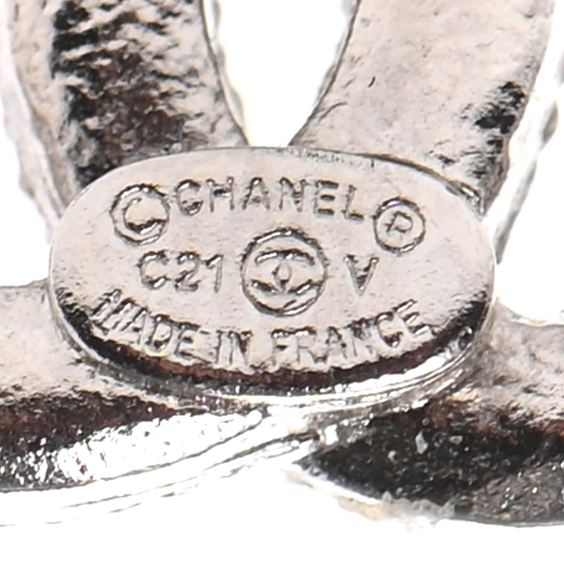 Chanel Crystal Mini Timeless CC Earrings Silver 4 of 4