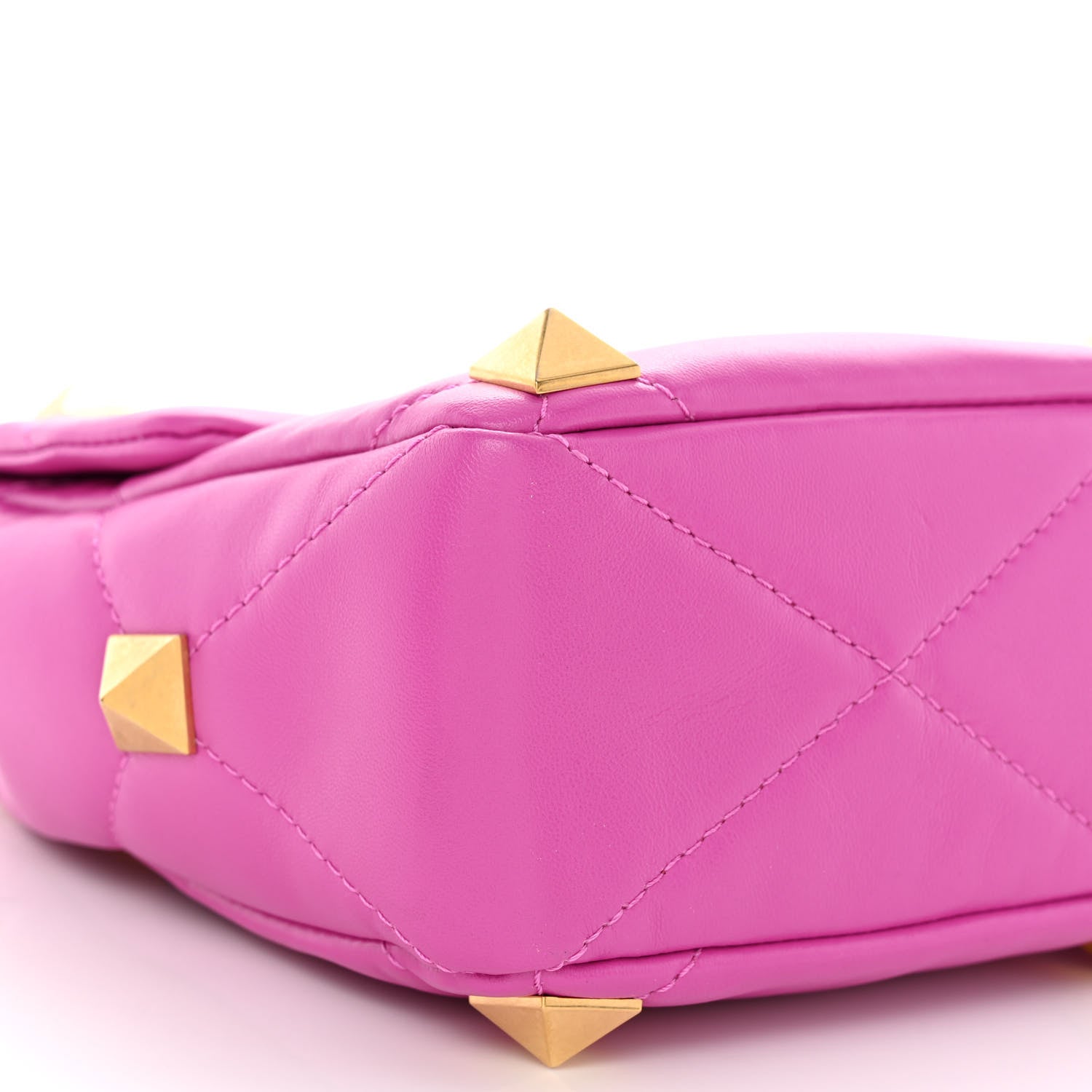 Valentino Garavani Nappa Large Roman Stud Shoulder Bag Radiant Orchid 8 of 9