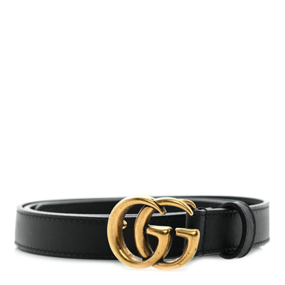 Gucci Calfskin Double G 20mm Belt 85 34 Black 1 of 5