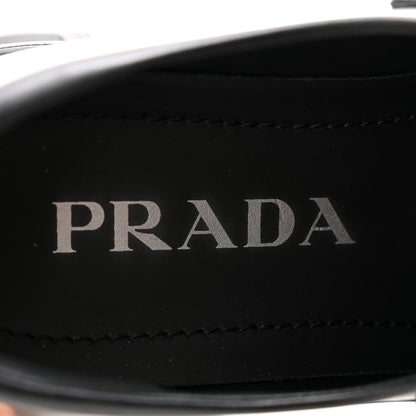 Prada Spazzolato Triangle Logo Monolith Pointy 55mm Loafers 35 Black 6 of 8