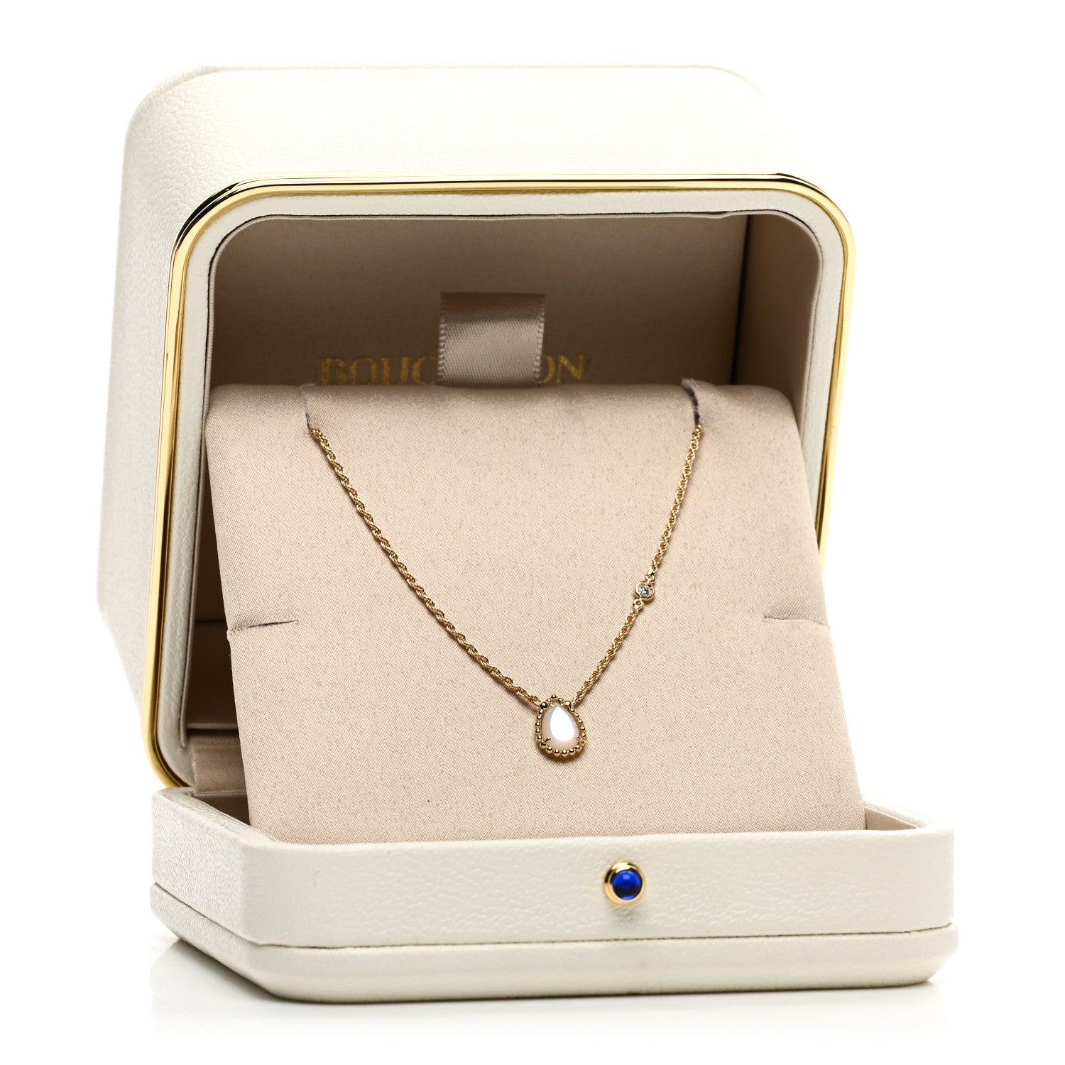 Boucheron 18K Yellow Gold Diamond Mother of Pearl XS Serpent Boheme Necklace 5 of 5
