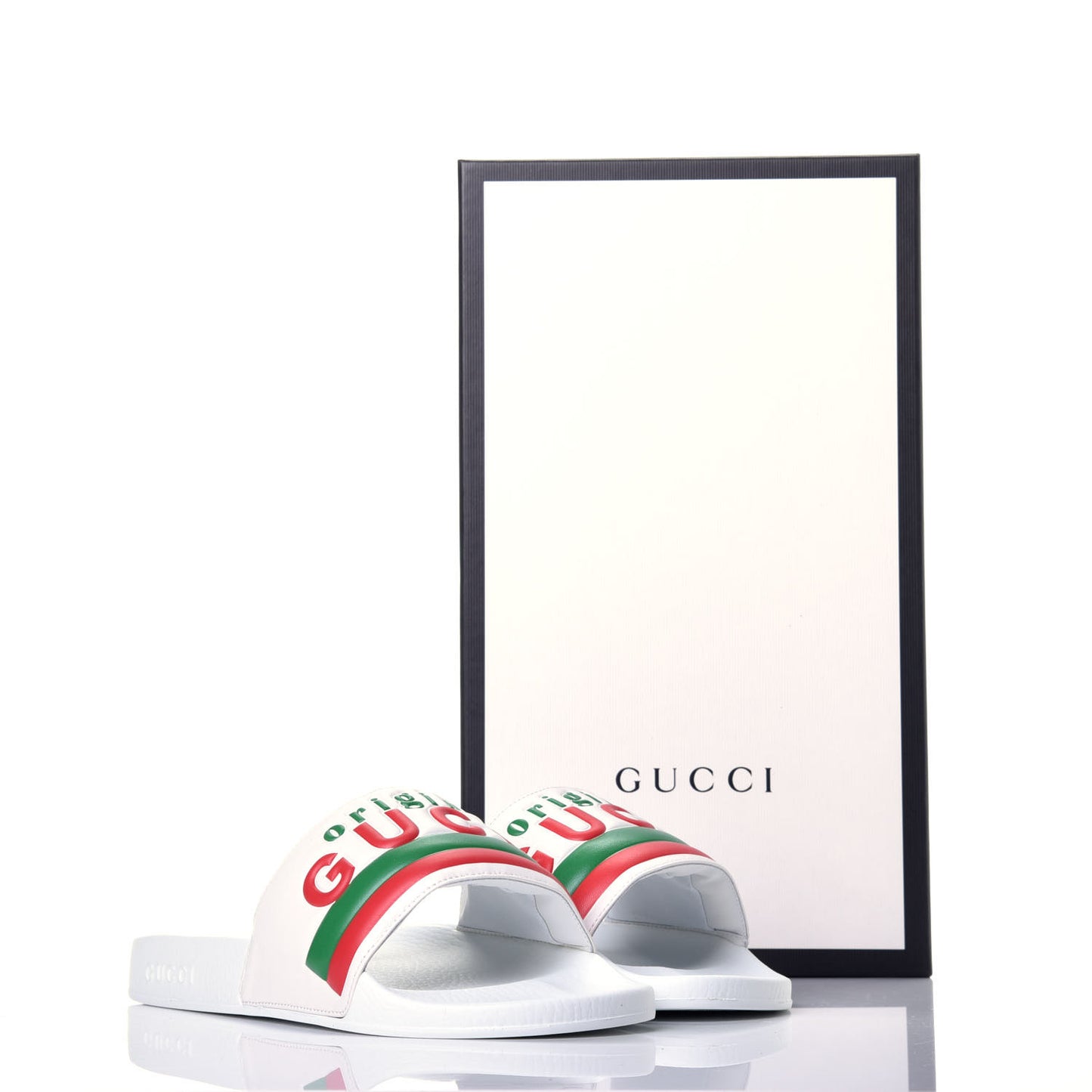 Nappa Original Gucci Mens Slide Sandals 8 Great White