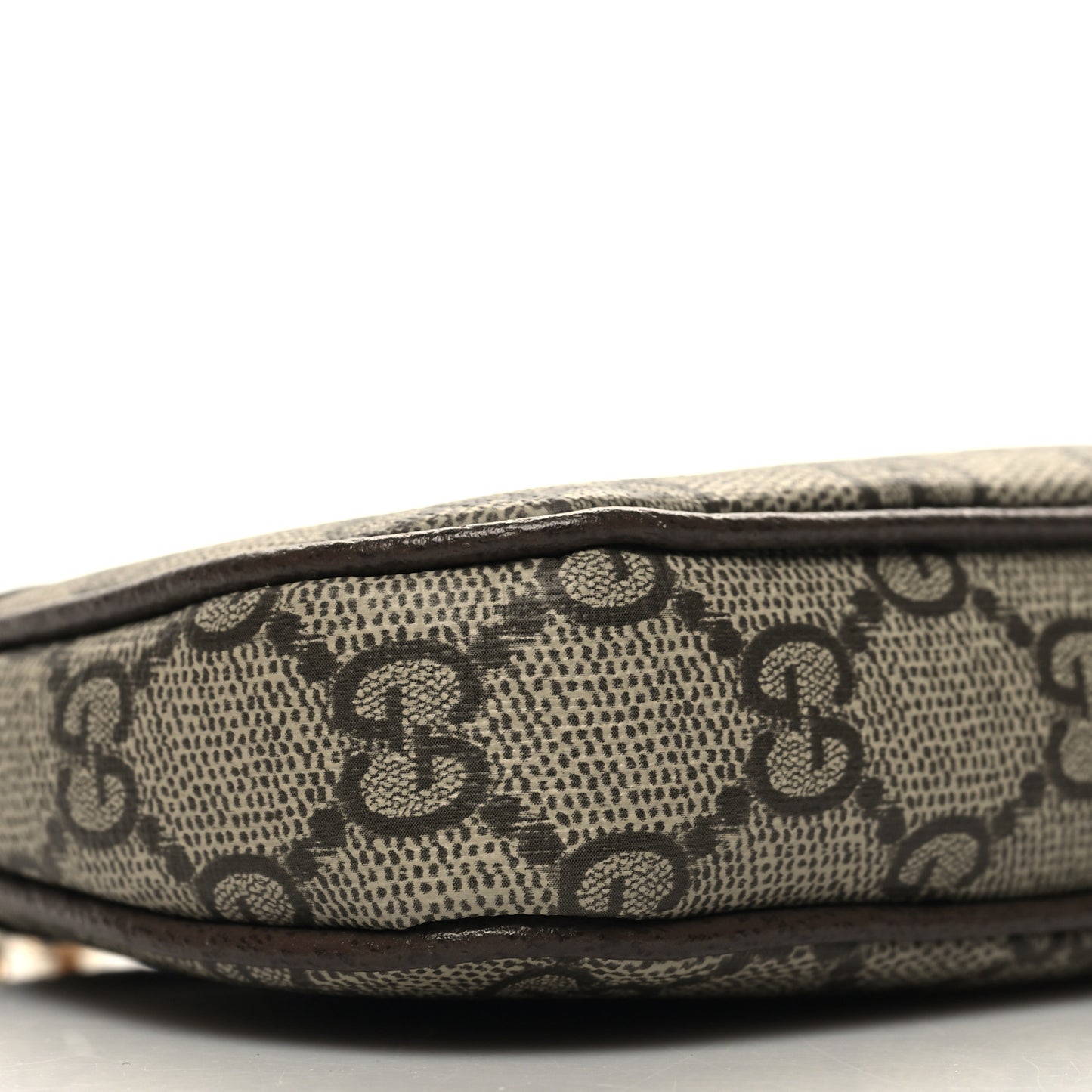 GG Supreme Monogram Textured Dollar Calfskin Mini Ophidia Chain Bag Beige Ebony