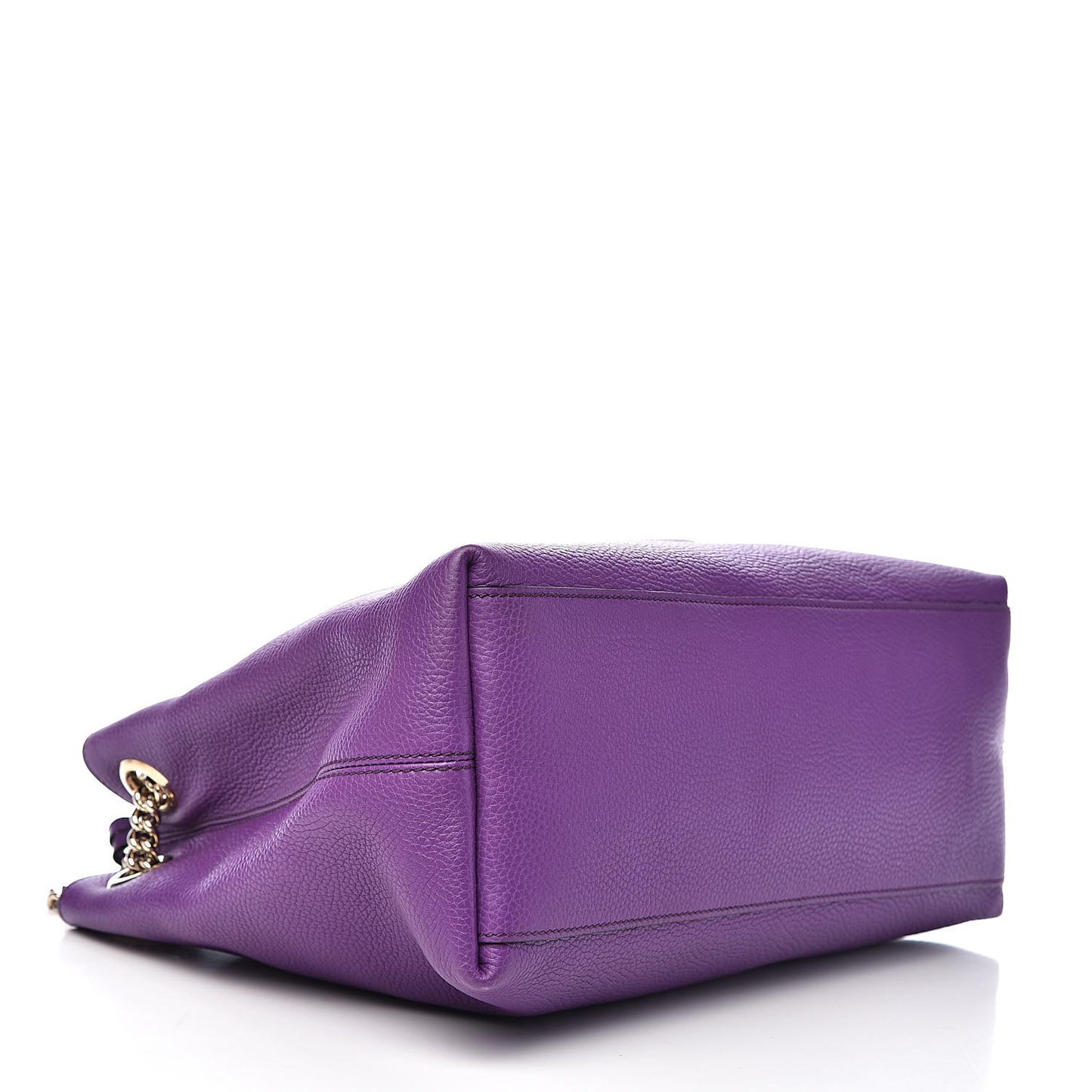 Pebbled Calfskin Medium Soho Chain Shoulder Bag Shine Purple