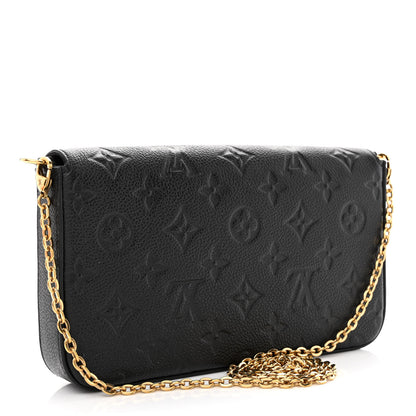 Louis Vuitton Empreinte Pochette Felicie Chain Wallet Black 3 of 12