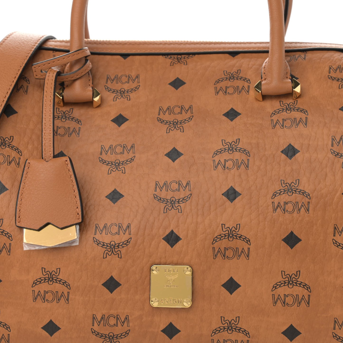 Visetos Medium Boston Bag Cognac