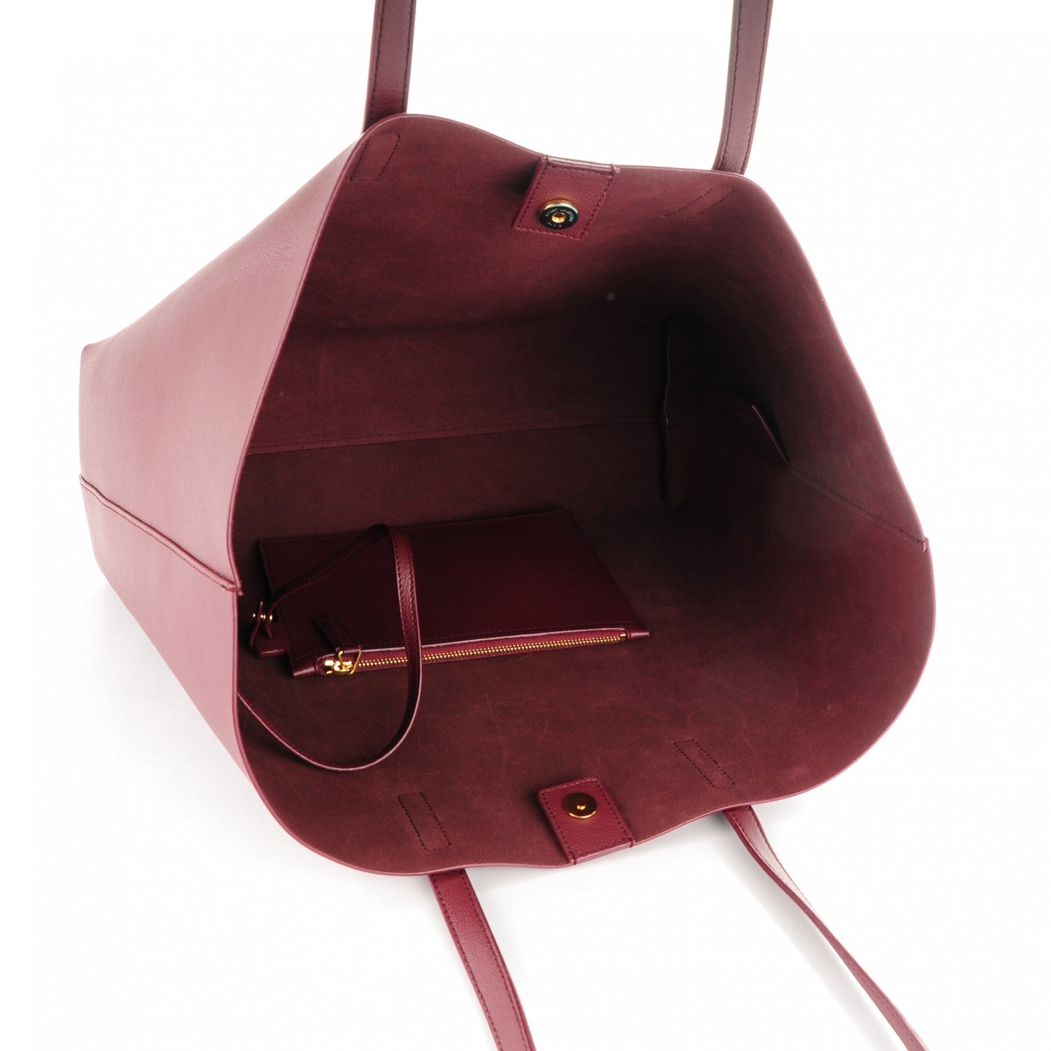 Saint Laurent Calfskin Large Shopping Tote Bordeaux 6 of 8
