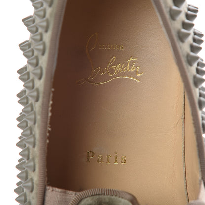 Christian Louboutin Suede Spikes Mens Roller Boat Flats 44.5 Vert 6 of 15