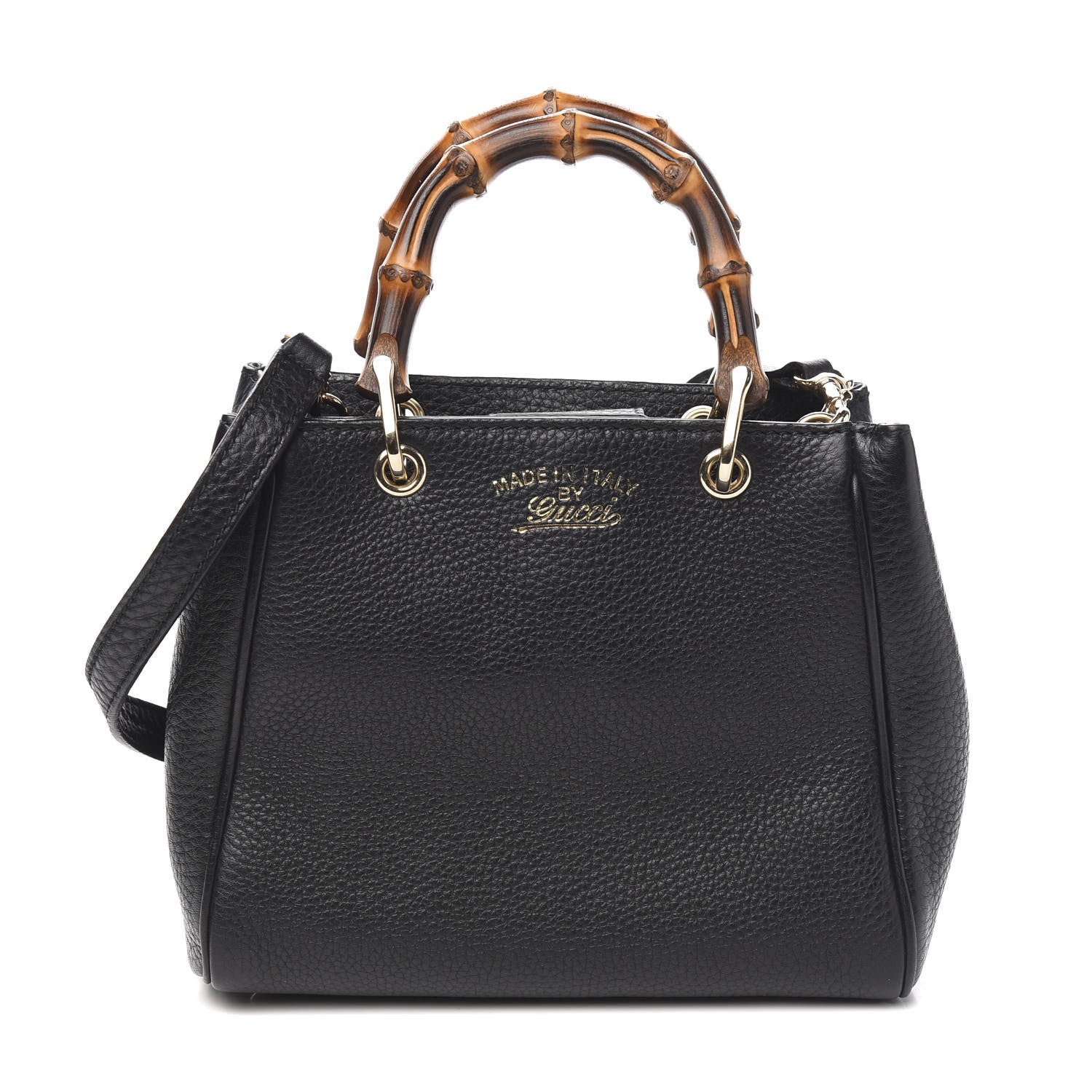 Gucci Cellarius Calfskin Mini Bamboo Shopper Tote Black 1 of 9