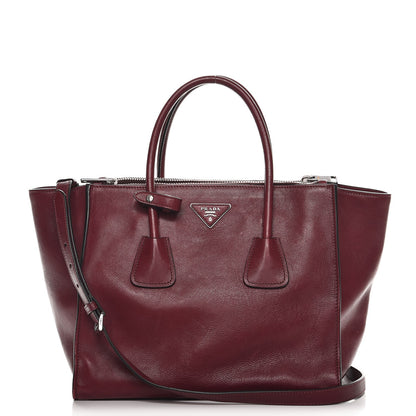 Prada Glace Calf Twin Pocket Tote Fuxia 1 of 22