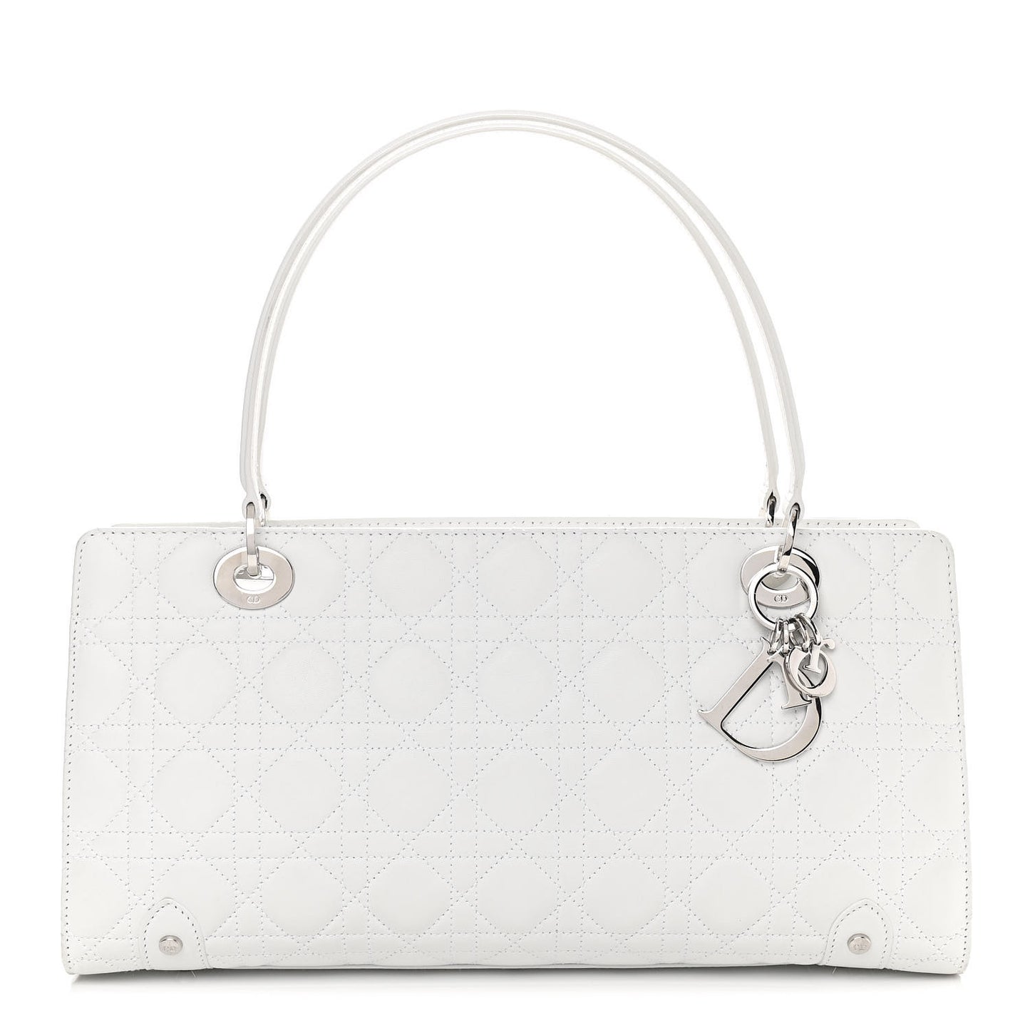 Lambskin Cannage Soft Lady Dior East West White