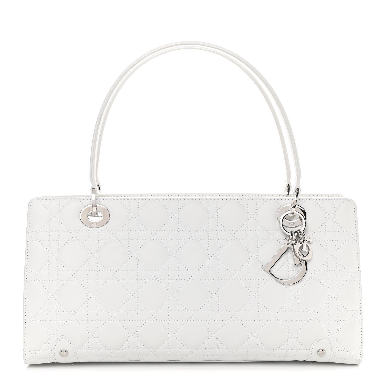 Christian Dior Lambskin Cannage Soft Lady Dior East West White 1 of 12