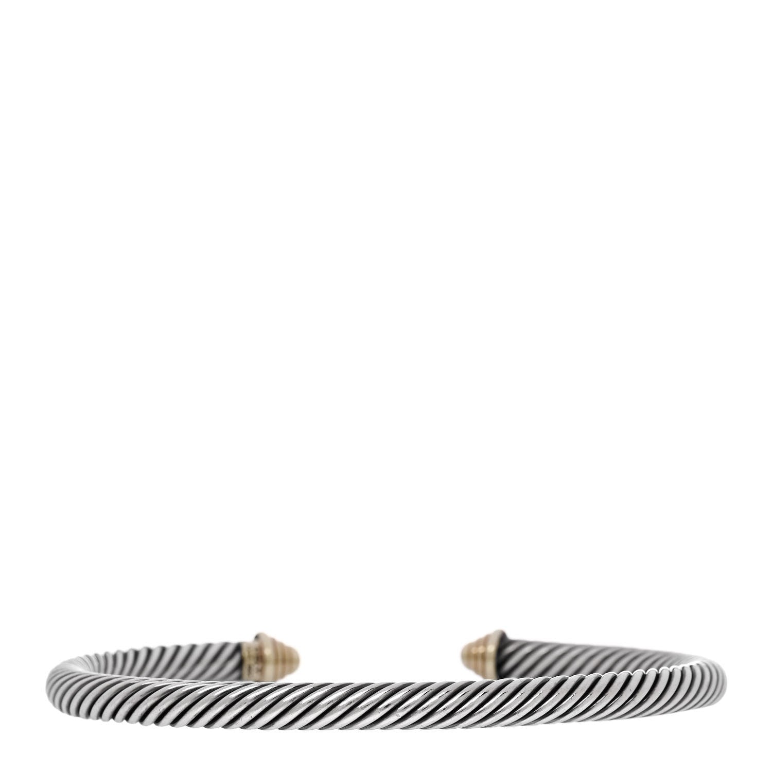 David Yurman Sterling Silver 14K Yellow Gold 5mm Cable Classics Bracelet 2 of 3