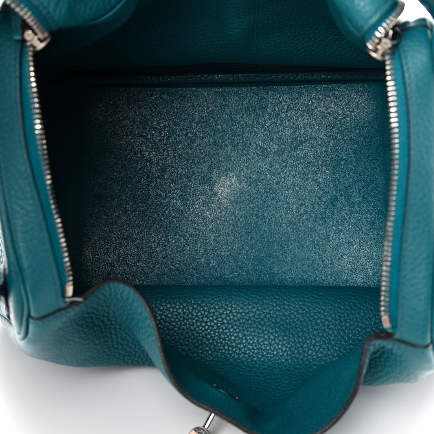 Hermes Taurillon Clemence Lindy 30 Bleu Paon 4 of 19