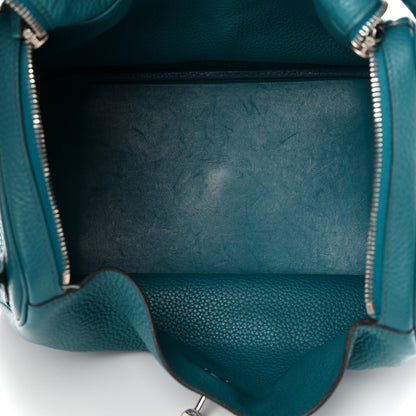 Hermes Taurillon Clemence Lindy 30 Bleu Paon 4 of 19