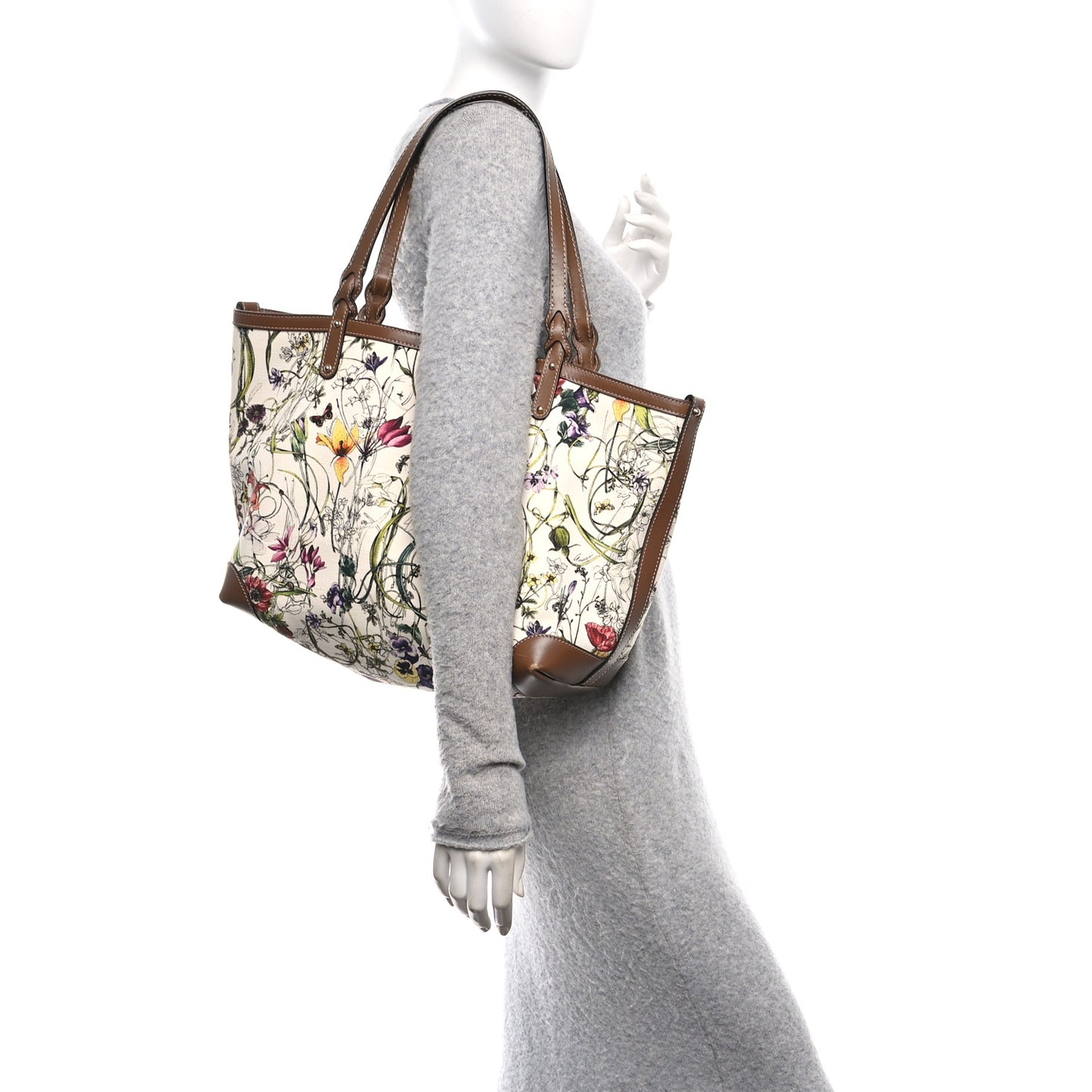 Canvas Flora Infinity Medium Craft Tote White Multicolor Acero