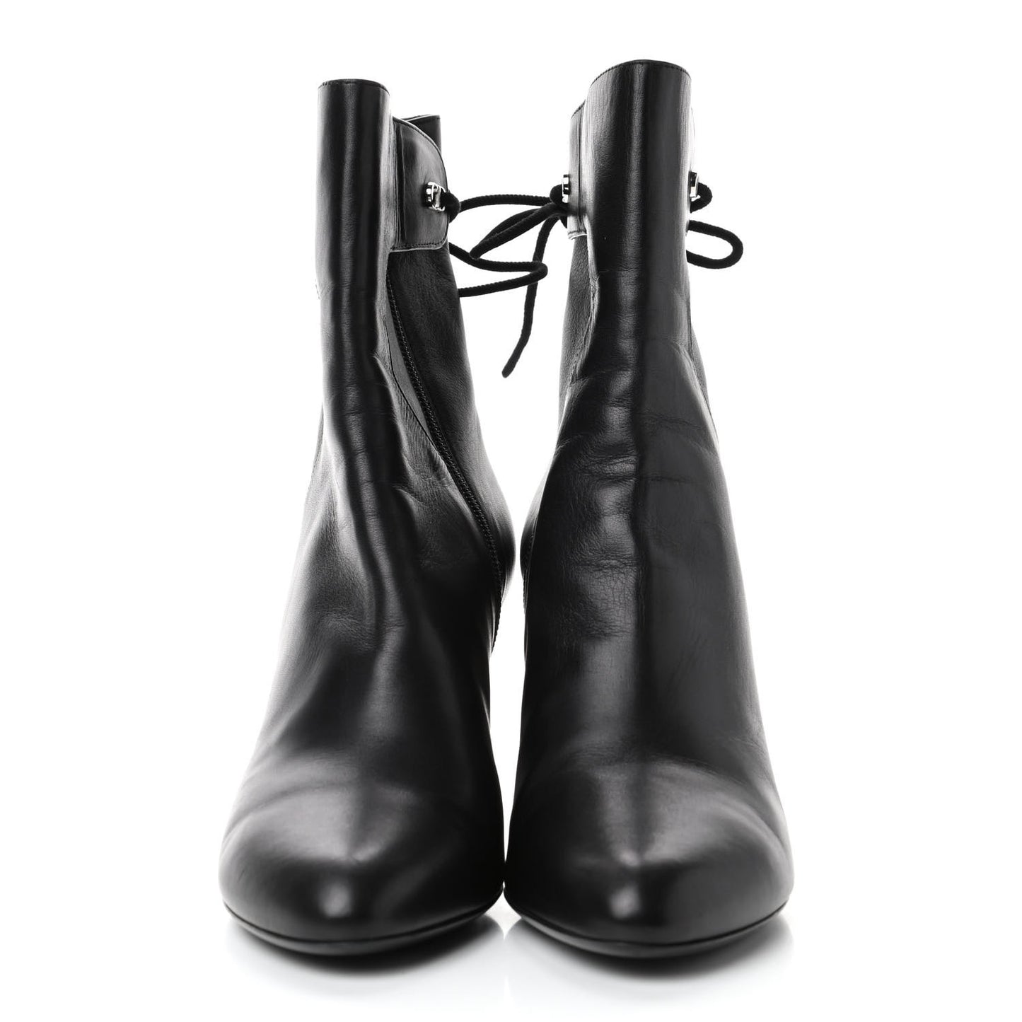 Calfskin Studded Stellar Ankle Boots 39 Black