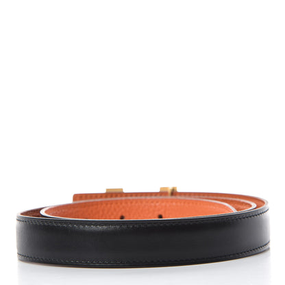 Hermes Box Taurillon Clemence 24mm Constance Belt 80 Orange Black 3 of 7