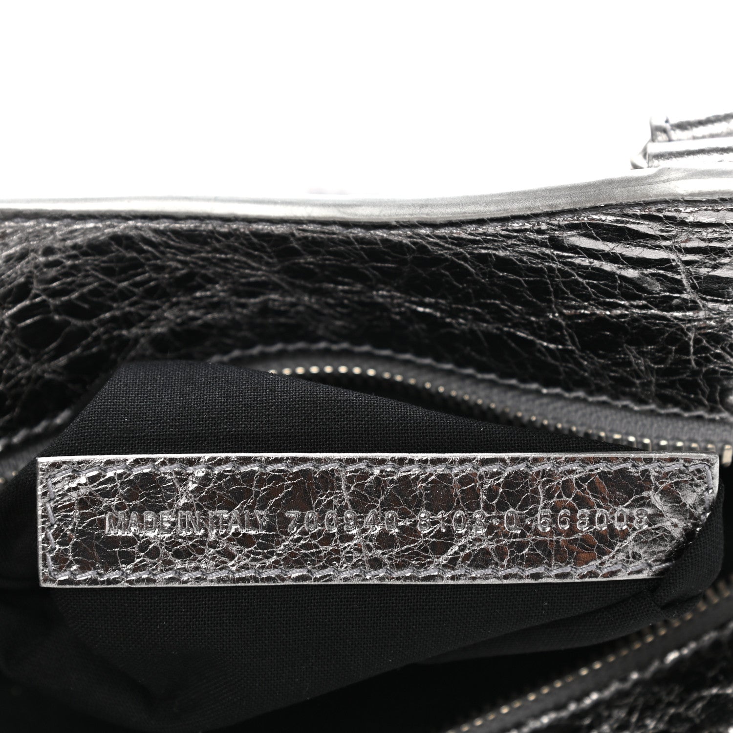 Balenciaga Agneau Arena Crystal Neo Cagole Handbag XS Silver 7 of 10