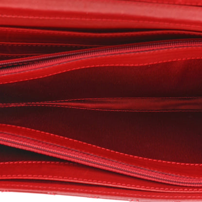 Chanel Patent Calfskin Quilted Brilliant East West Flap Clutch Red 8 of 16