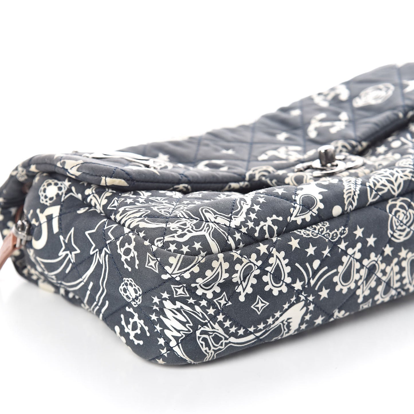 Cotton Quilted Paris Dallas Medium Bandana Flap Blue