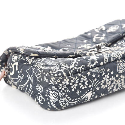 Chanel Cotton Quilted Paris Dallas Medium Bandana Flap Blue 9 of 10