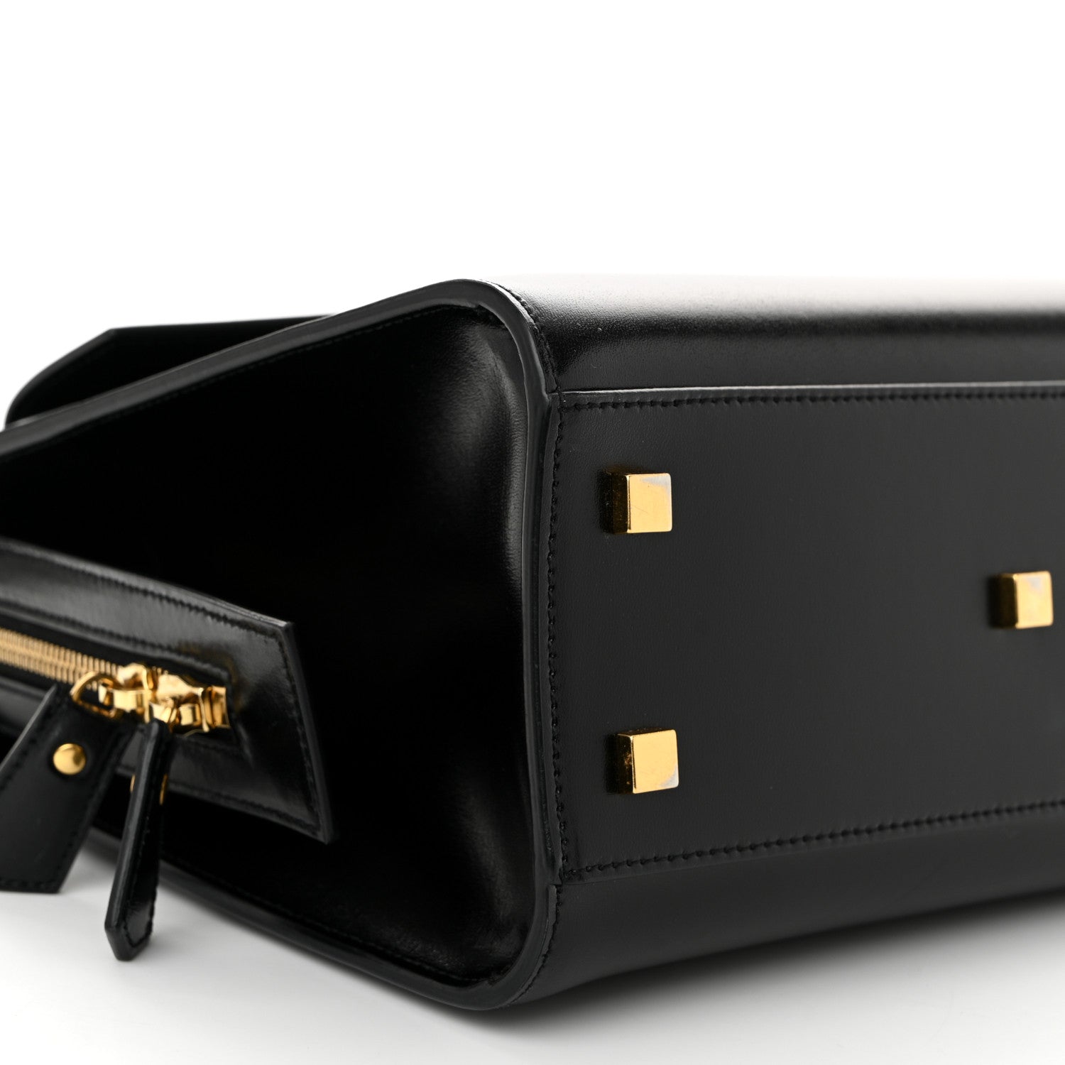 Saint Laurent Shiny Calfskin Small Uptown Tote Black 9 of 11