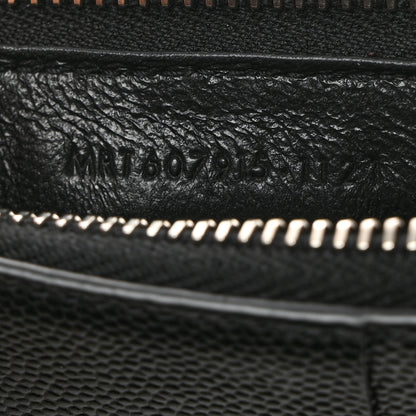 Saint Laurent Grain De Poudre Matelasse Chevron Monogram Fragments Zippered Card Case Black 7 of 7