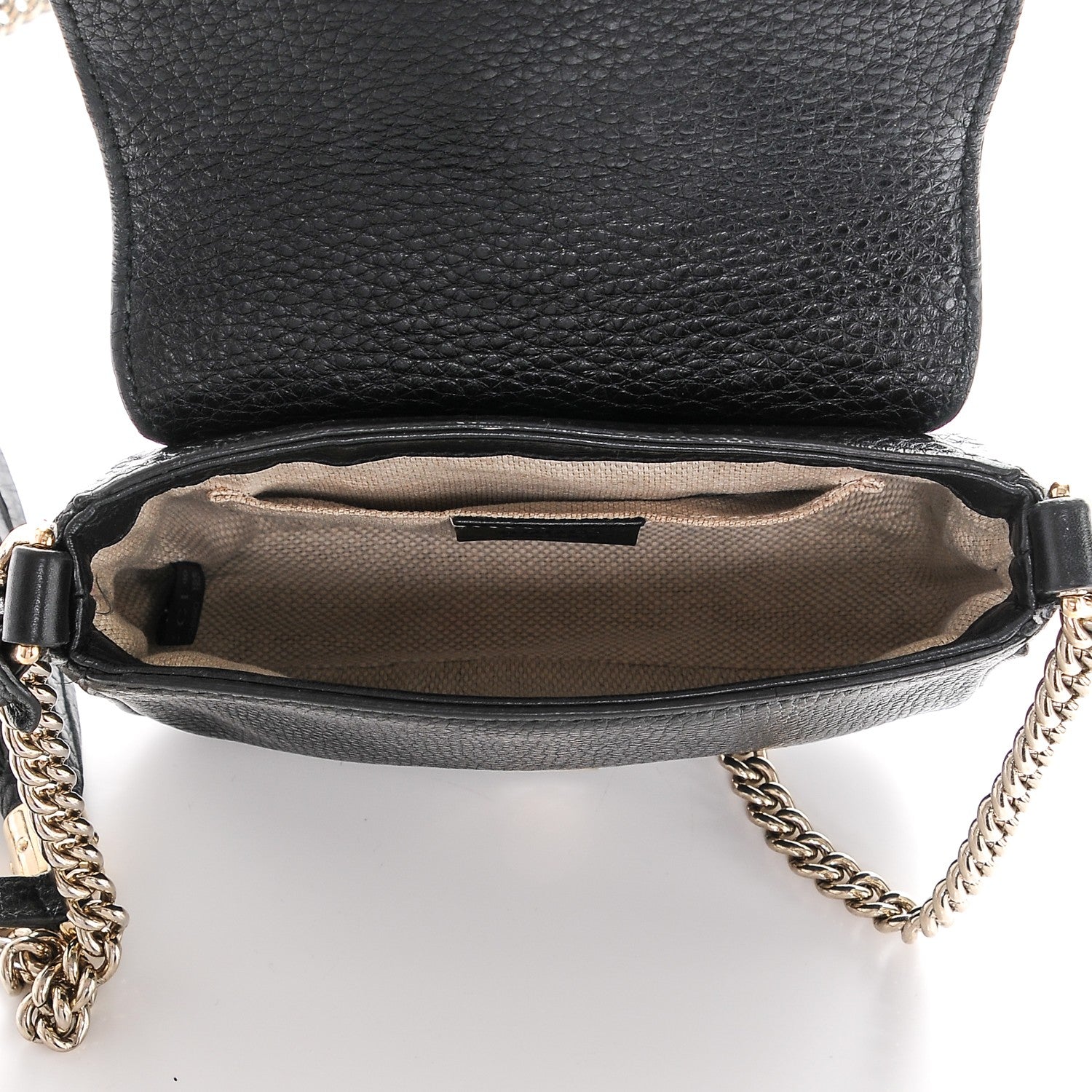 Gucci Pebbled Calfskin Small Soho Flap Crossbody Black 5 of 7