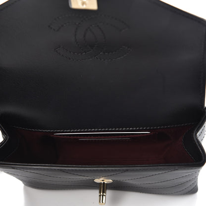 Chanel Calfskin Chevron Stitched Coco Waist Bag Black 5 of 8