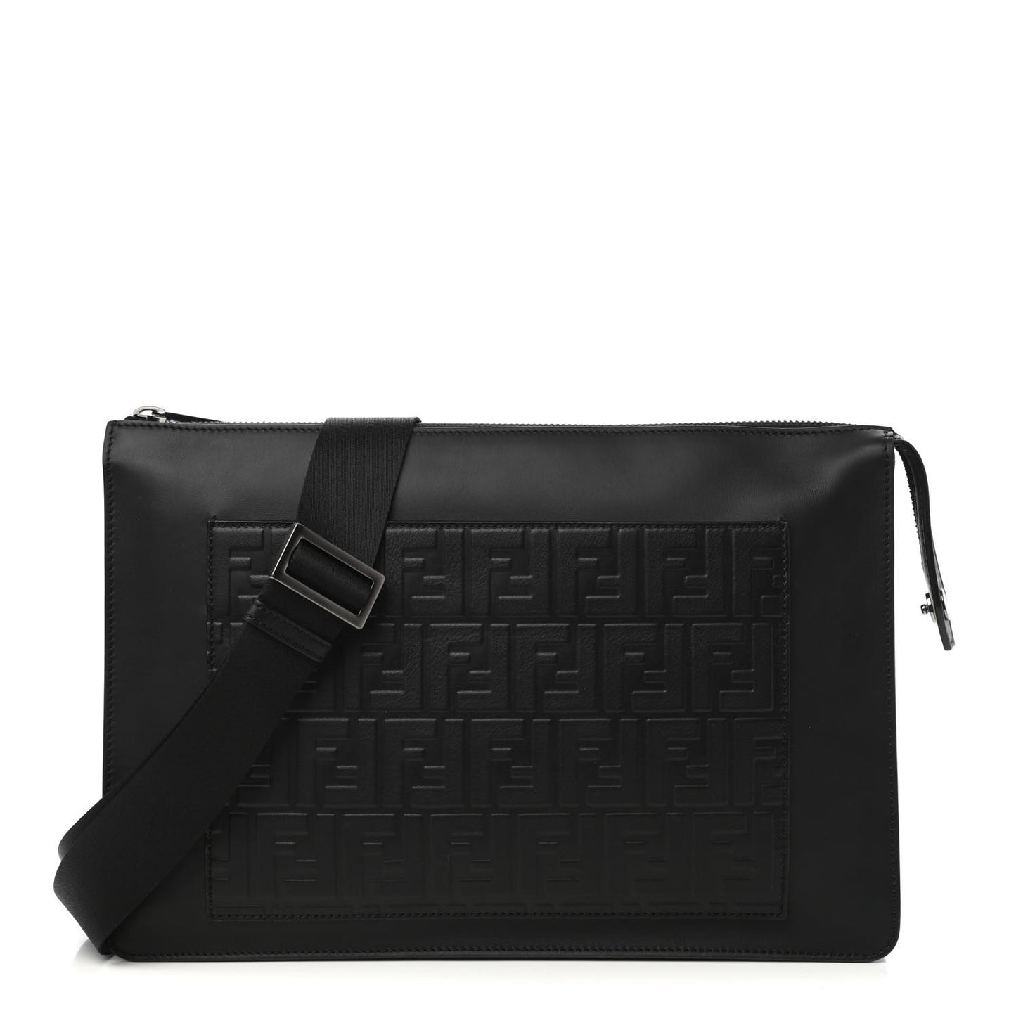 Vitello Century Grace FF Embossed Messenger Black