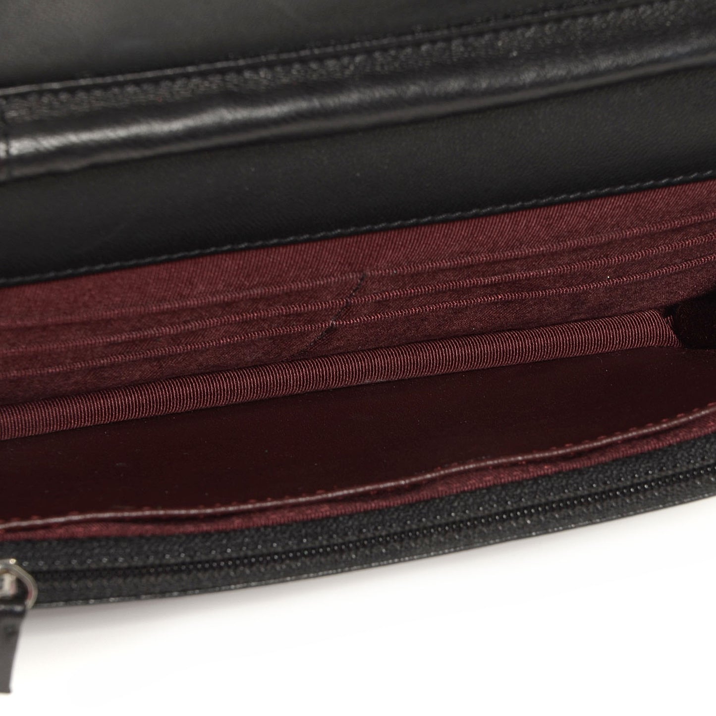 Lambskin Quilted Wallet On Chain WOC Black