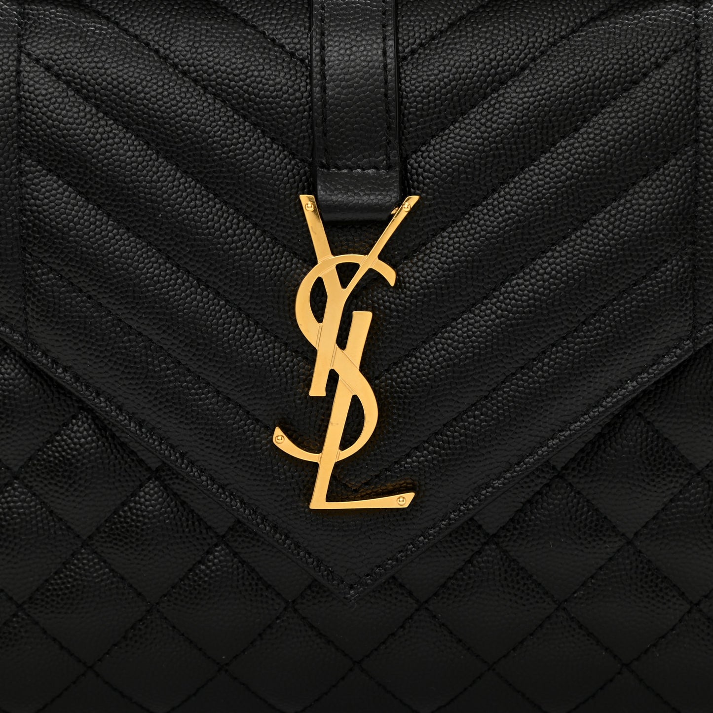 Grain De Poudre Textured Mixed Matelasse Triquilt Medium Monogram Satchel Black