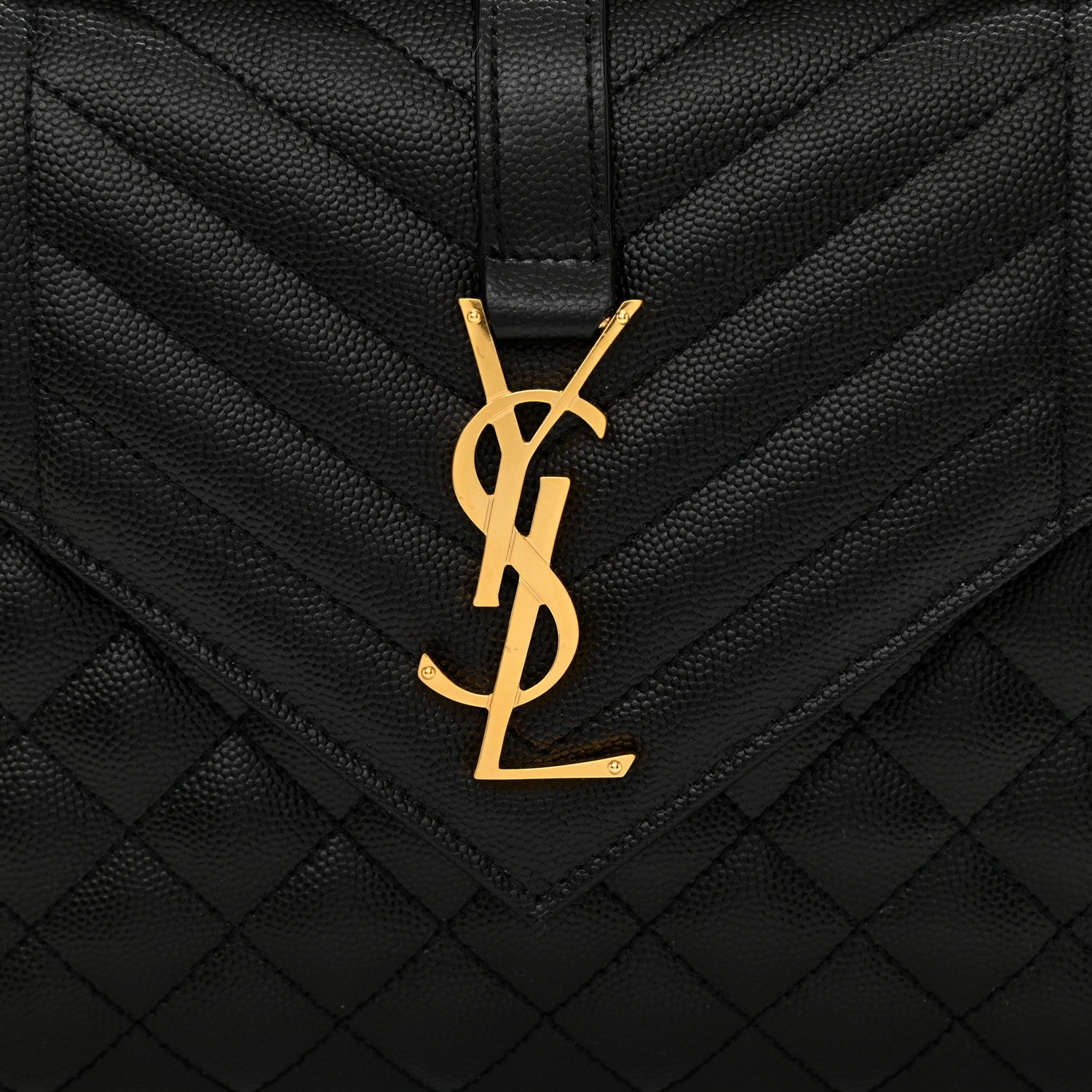 Saint Laurent Grain De Poudre Textured Mixed Matelasse Triquilt Medium Monogram Satchel Black 8 of 8